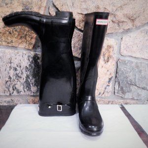 Hunter Boots Original Gloss Tall Rain Rubber Black 7